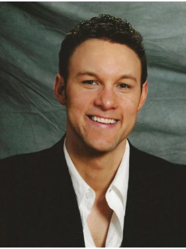 Wavy 2 Inches Short Comfortable Wig For Men Real Hair