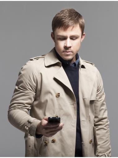 Straight 4 Inches Short Soft Mens Wigs Realistic