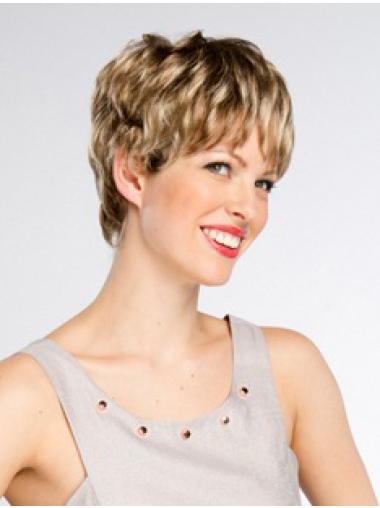 Cheap Short Layered Monofilament Synthetic Wigs