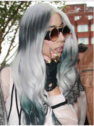 New Synthetic Capless Wavy Grey Long Hair Wig