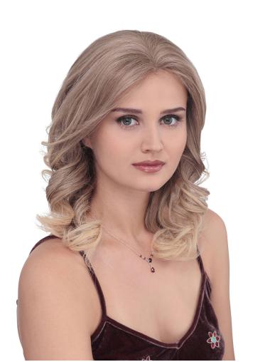 Blonde Sleek Long Human Hair Wig Lace Wigs