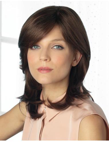 With Bangs Long 16 Inches Top Monofilament Wig Caps