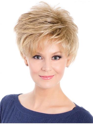 Layered Synthetic Perfect Blonde Short Capless Wavy Wig