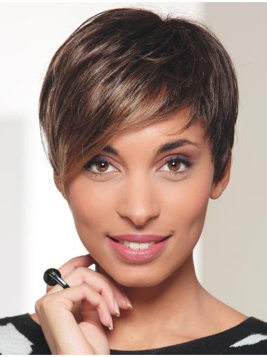 Brown Straight Short Synthetic Flexibility Lace Wigs Online