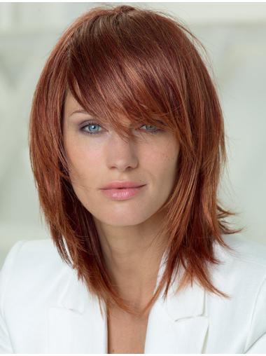 Capless Layered Remy Human Hair Modern Long Straight Wig