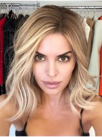 14" Capless Synthetic Shoulder Length Platinum Blonde Lisa Rinna Wigs