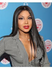 Straight 20" Lace Front Long Without Bangs Black New Toni Braxton Wigs