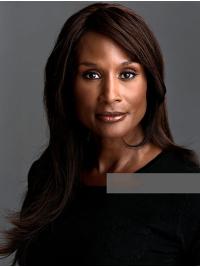 Straight 18" Lace Front Long Without Bangs Brown Online Beverly Johnson Wigs