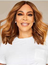 Wavy 14" Full Lace Shoulder Length Without Bangs Blonde Good Wendy Williams Wigs