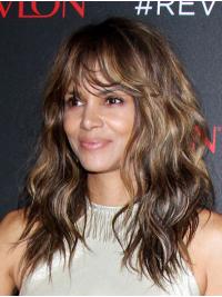 Synthetic Lace Front Long With Bangs Great 16" Halle Berry Wigs