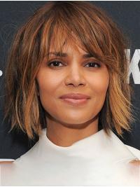 Synthetic Lace Front Shoulder Length Bobs Soft 10" Halle Berry Wigs