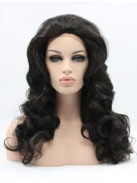 Black Long 17 Inches Colorful Lace Front Synthetic Wigs