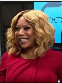 Stylish Synthetic Wavy 13 Inches Black Women Lace Wigs