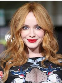 15" Shoulder Length Capless Layered Remy Human Hair Christina Hendricks Wigs