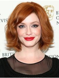 High Quality Layered Copper Wavy Chin Length 13" Christina Hendricks Wigs