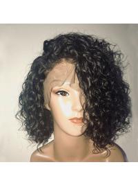 150% Density Curly Lace Front Human Hair Wigs With Baby Hair Pre Plucked 13x6 Short Human Hair Bob Wigs